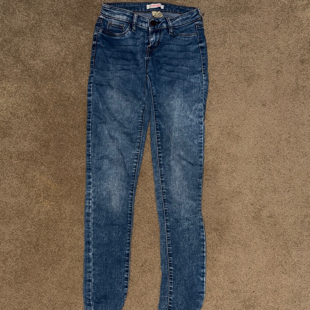 Refuge AcidWash Dark Blue Skinny Jeans